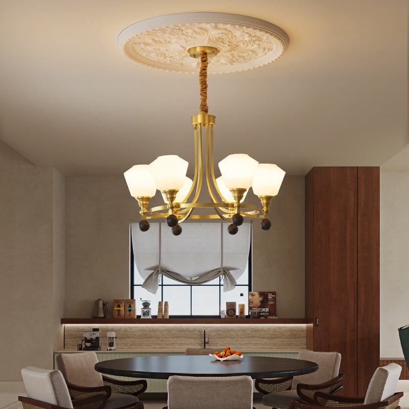 Nyraeyra Premium Nordic Art Brass Wood Chandelier