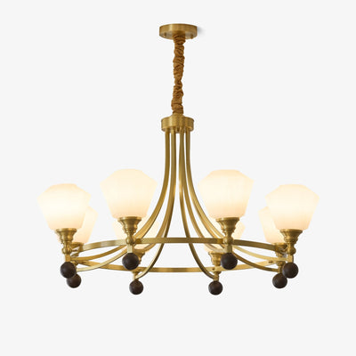 Nyraeyra Premium Nordic Art Brass Wood Chandelier