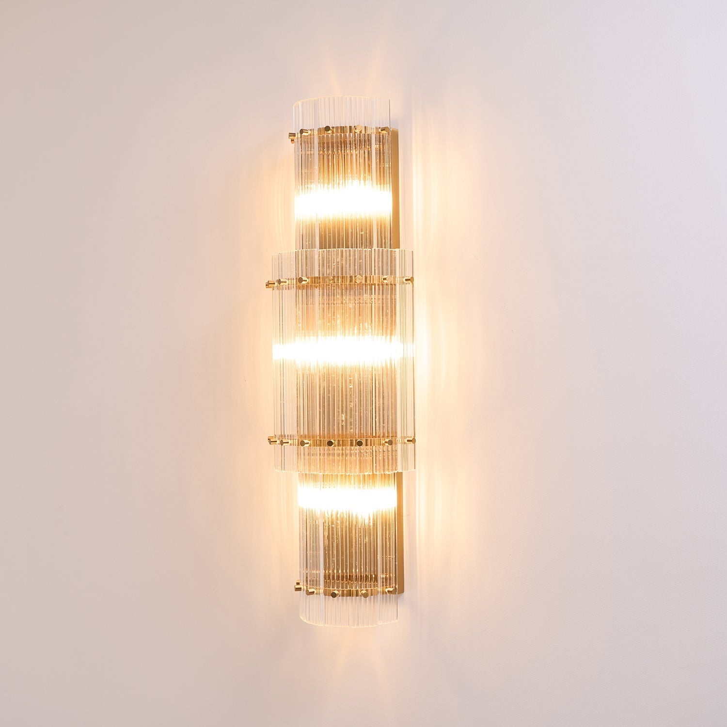 Liorivise Wall Light Layered Glass Rods Copper Modern Vertical
