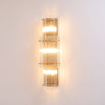 Liorivise Wall Light Layered Glass Rods Copper Modern Vertical