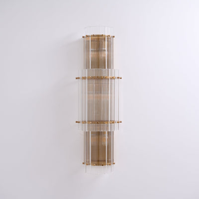 Liorivise Wall Light Layered Glass Rods Copper Modern Vertical