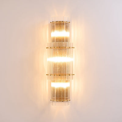 Liorivise Wall Light Layered Glass Rods Copper Modern Vertical