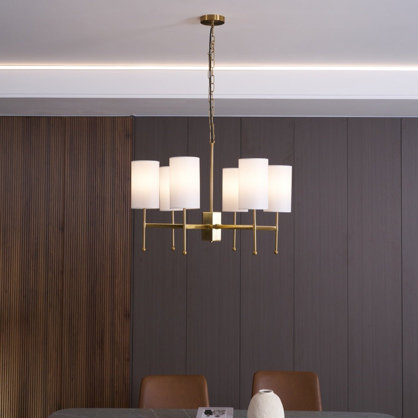 Ulcarisra Traditional Vintage Brass Fabric Chandelier