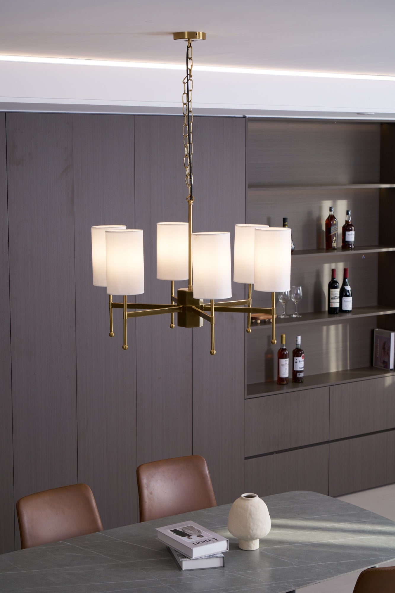 Ulcarisra Traditional Vintage Brass Fabric Chandelier