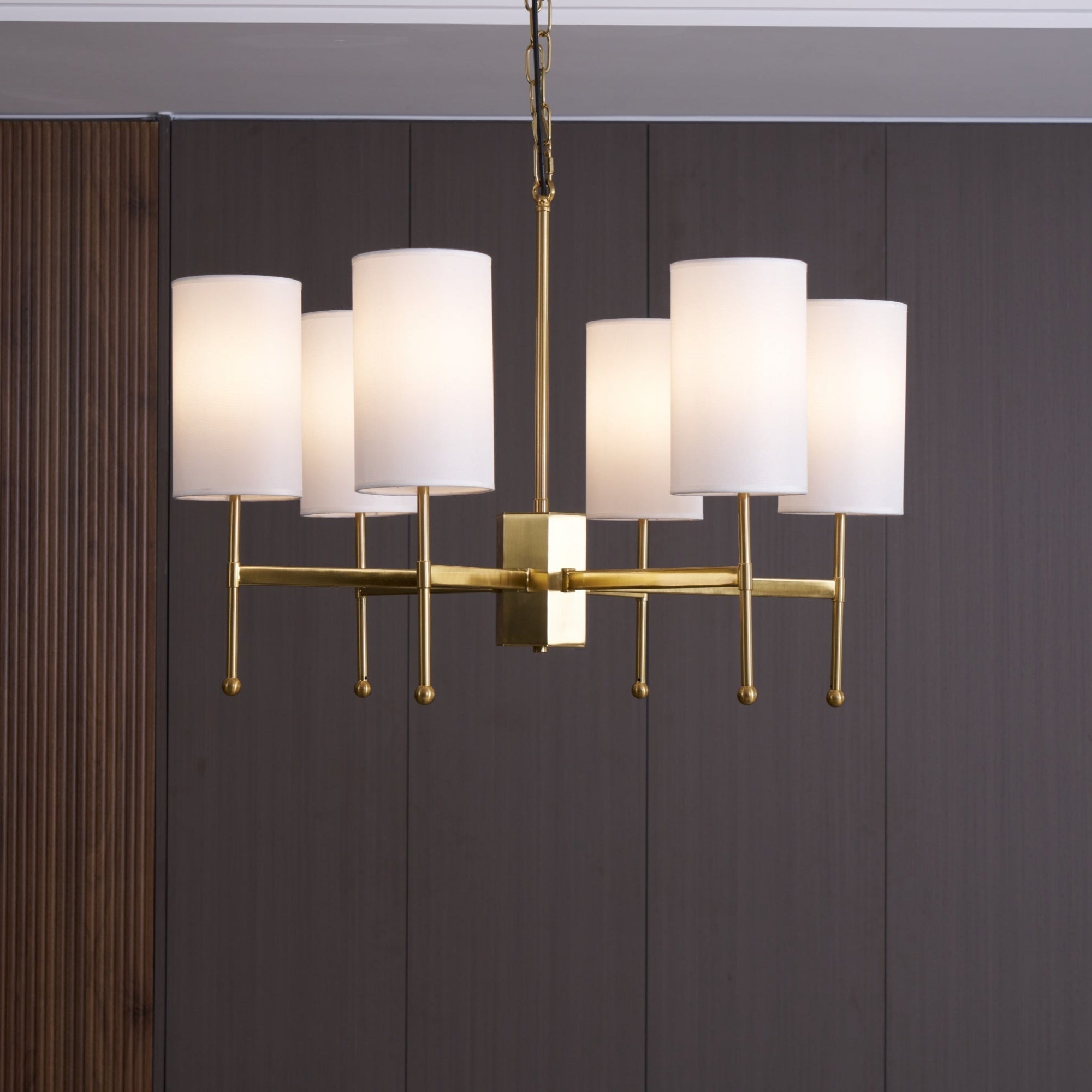 Ulcarisra Traditional Vintage Brass Fabric Chandelier