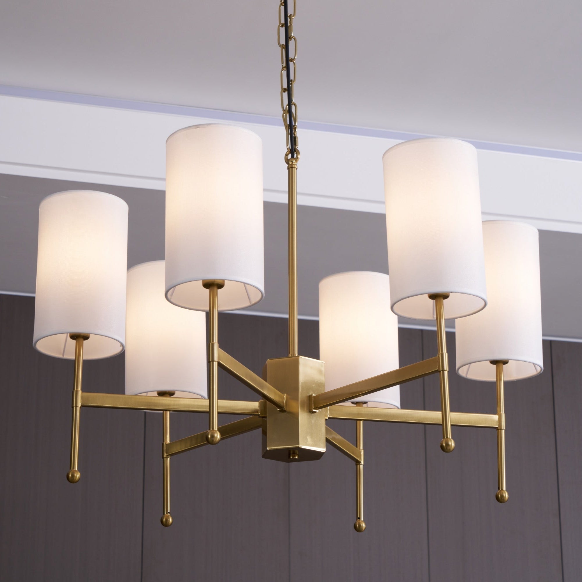 Ulcarisra Traditional Vintage Brass Fabric Chandelier
