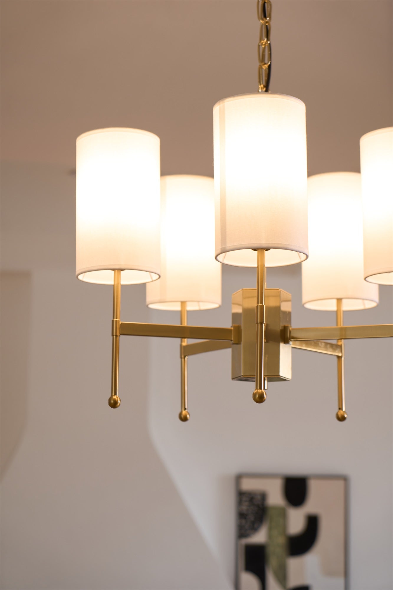 Ulcarisra Traditional Vintage Brass Fabric Chandelier