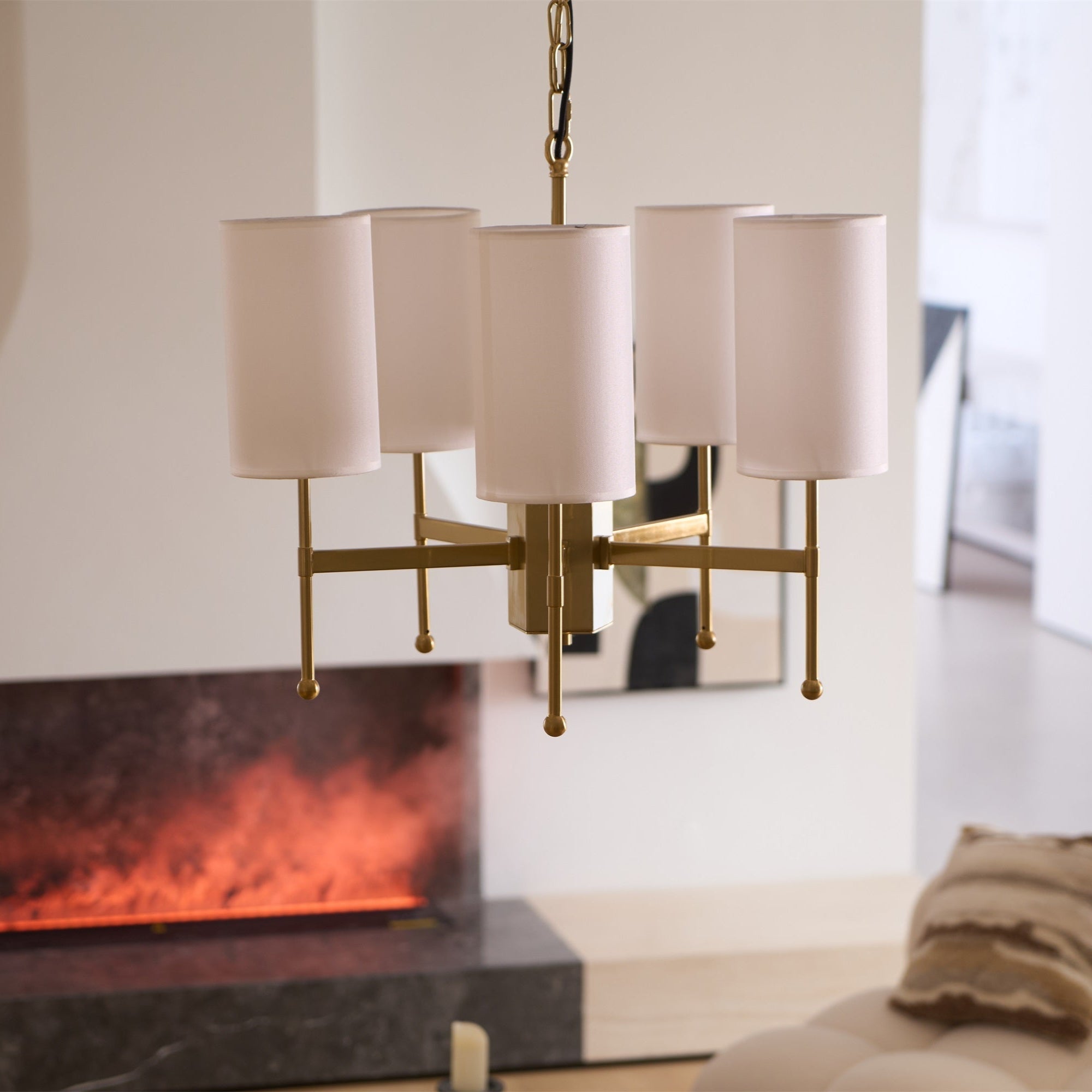 Ulcarisra Traditional Vintage Brass Fabric Chandelier