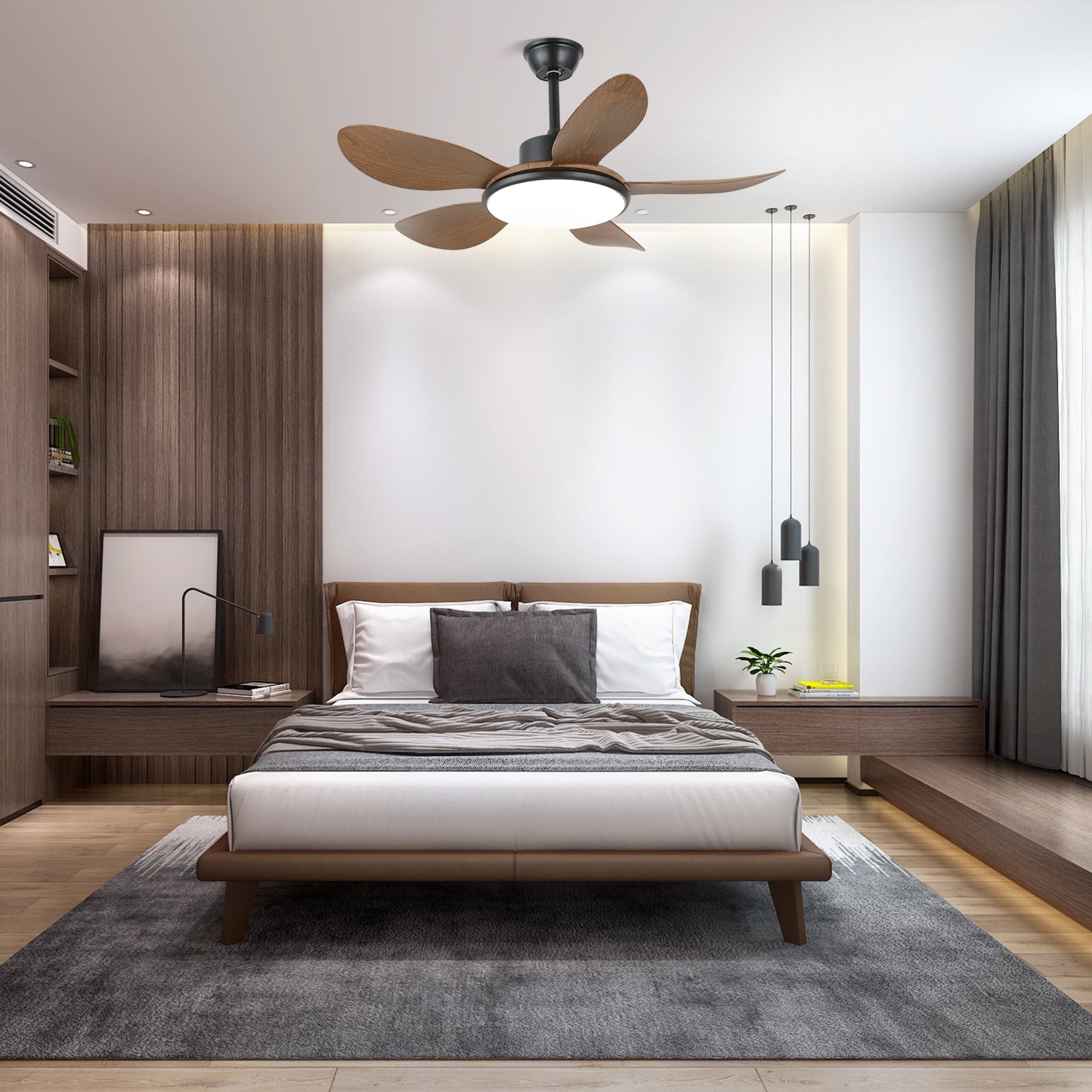 Tirenor Wood Ceiling Fan Light