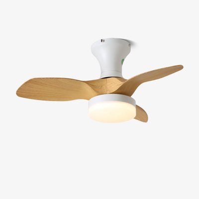 Nora Minimalist White Wood Ceiling Fan Light - Neutral Decor