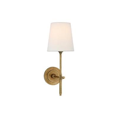 Silva Brass White Tapered Shade Wall Light