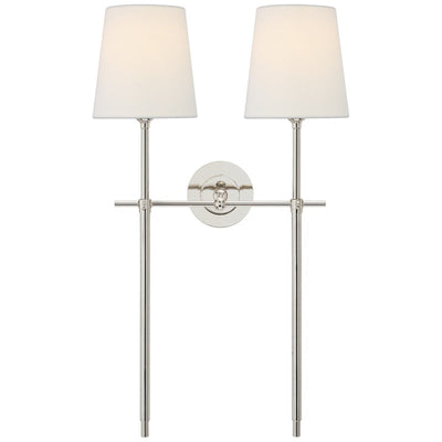 Silva Brass White Tapered Shade Wall Light