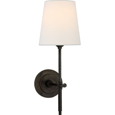 Silva Brass White Tapered Shade Wall Light