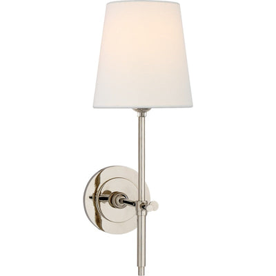 Silva Brass White Tapered Shade Wall Light