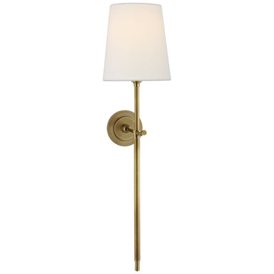 Silva Brass White Tapered Shade Wall Light