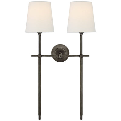 Silva Brass White Tapered Shade Wall Light