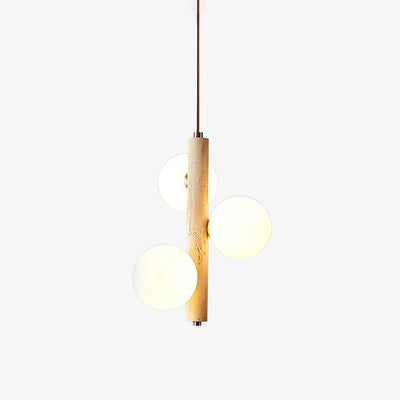 Aursorel Multi-Globe Travertine Pendant Light