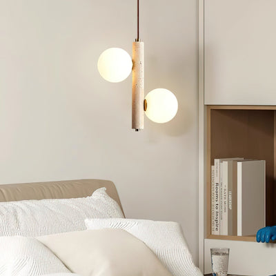 Aursorel Multi-Globe Travertine Pendant Light
