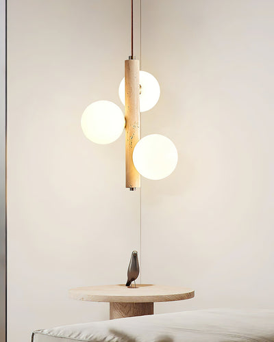 Aursorel Multi-Globe Travertine Pendant Light
