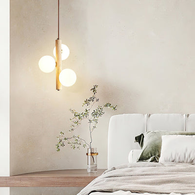 Aursorel Multi-Globe Travertine Pendant Light