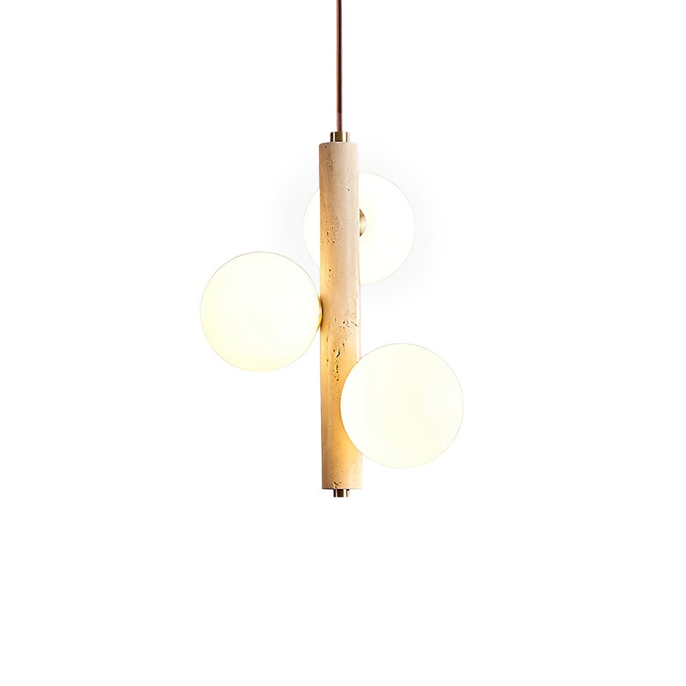 Aursorel Multi-Globe Travertine Pendant Light