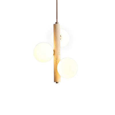 Aursorel Multi-Globe Travertine Pendant Light