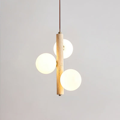 Aursorel Multi-Globe Travertine Pendant Light