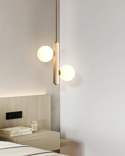 Aursorel Multi-Globe Travertine Pendant Light