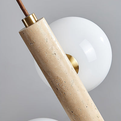 Aursorel Multi-Globe Travertine Pendant Light