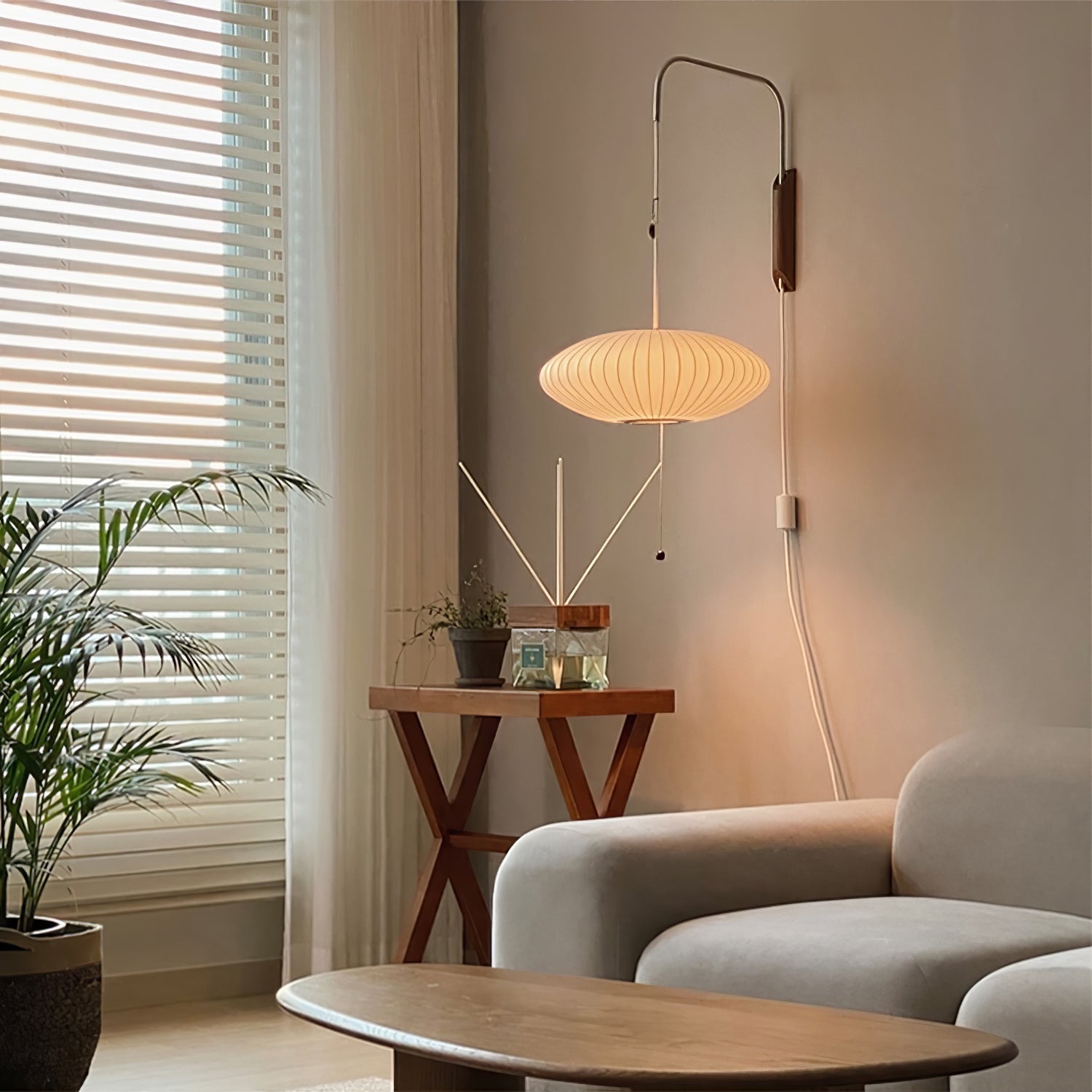 Lustra Wall Sconce Walnut Ball - Neutral Decor