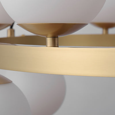 Aben Chandelier Globe Brass Ring
