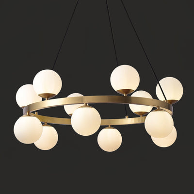 Aben Chandelier Globe Brass Ring