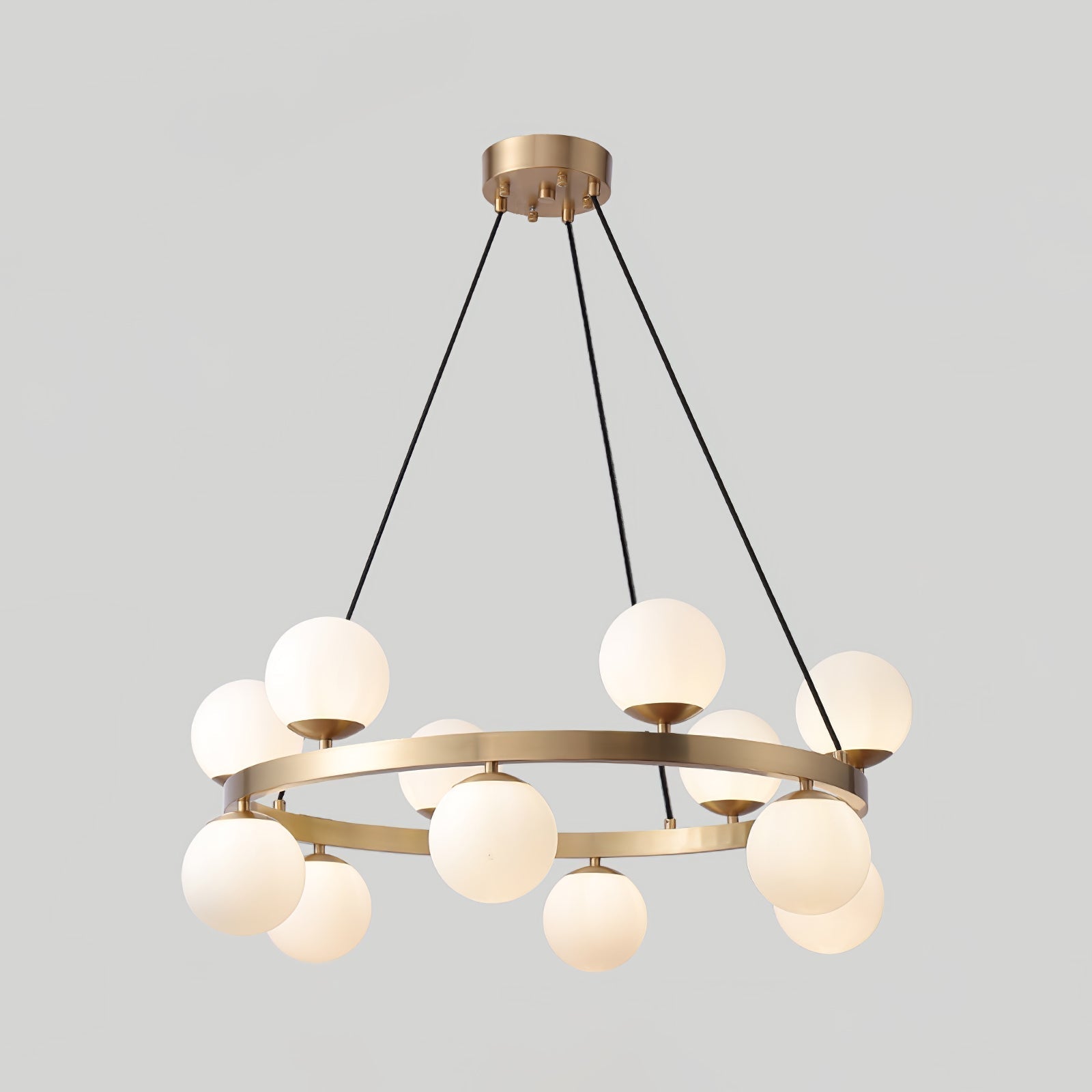 Aben Chandelier Globe Brass Ring