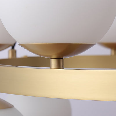 Aben Chandelier Globe Brass Ring