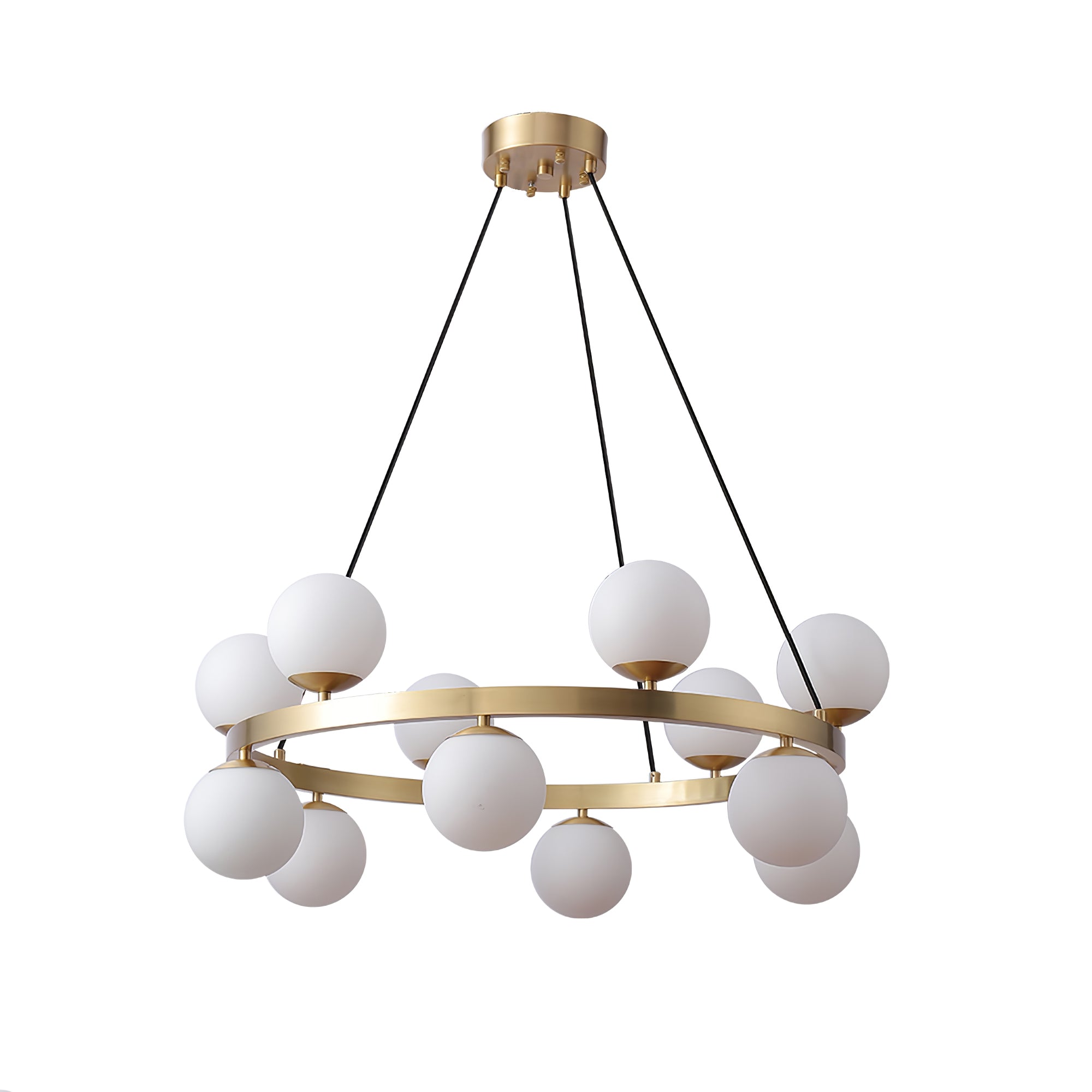 Aben Chandelier Globe Brass Ring
