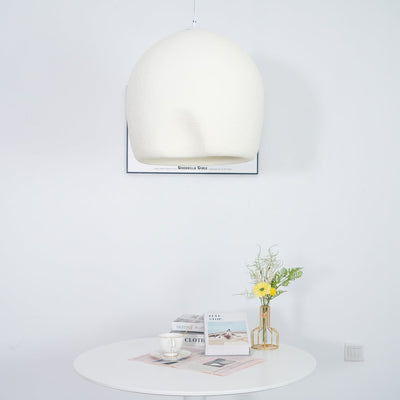 Nuo Pendant Lamp Plaster Rounded Dome Wabi Sabi
