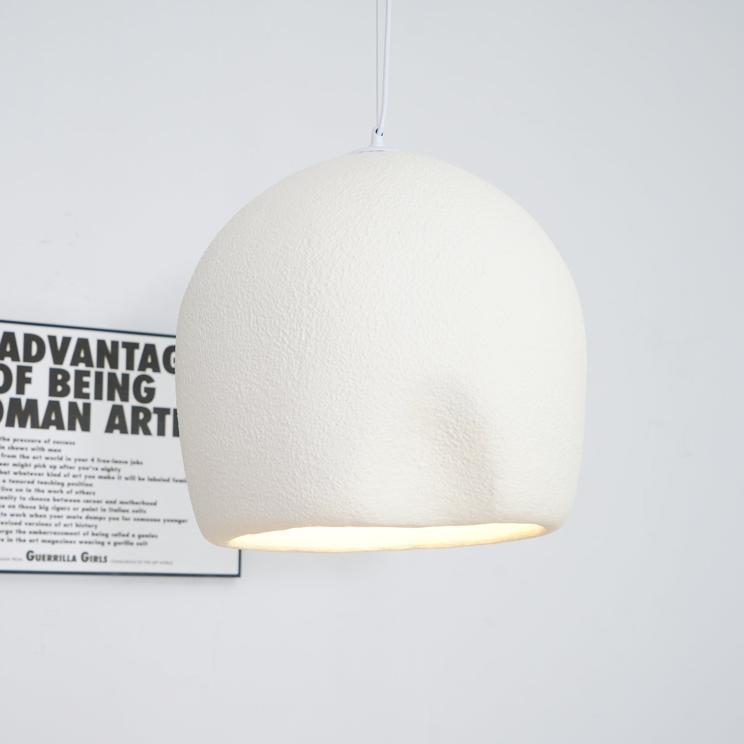 Nuo Pendant Lamp Plaster Rounded Dome Wabi Sabi