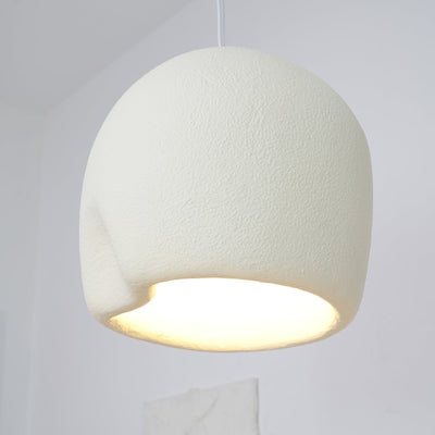 Nuo Pendant Lamp Plaster Rounded Dome Wabi Sabi