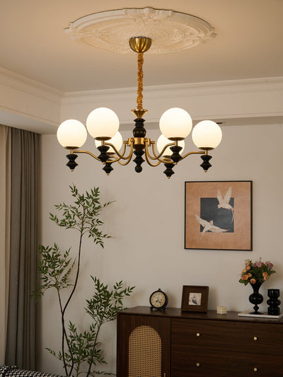 Ordore Traditional Elegance Vintage Wood Chandelier