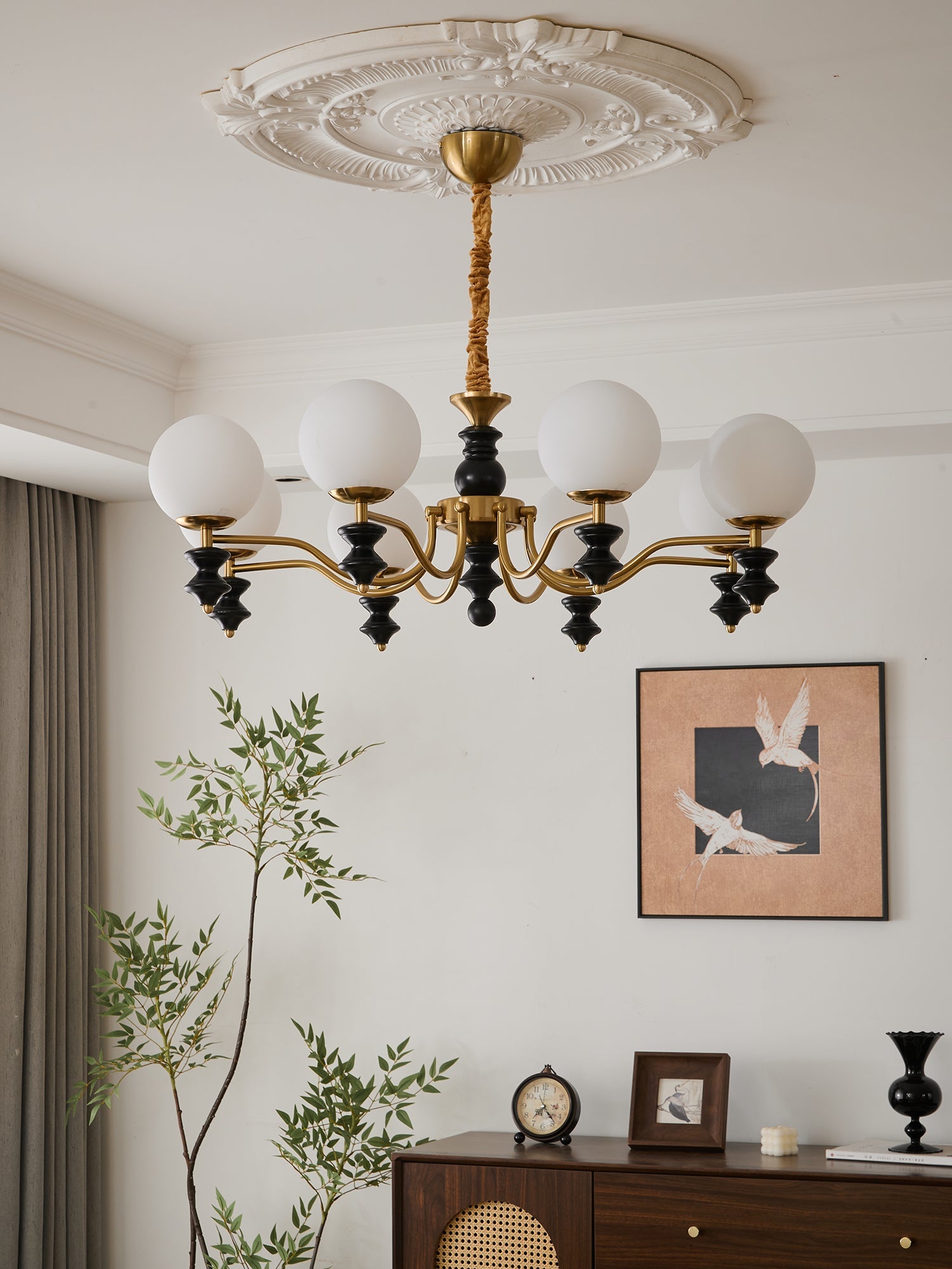 Ordore Traditional Elegance Vintage Wood Chandelier
