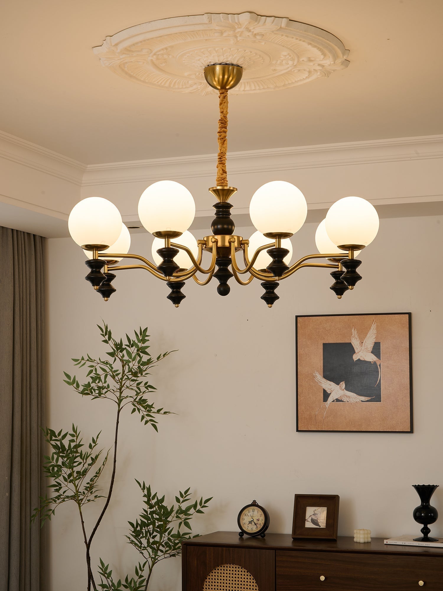 Ordore Traditional Elegance Vintage Wood Chandelier
