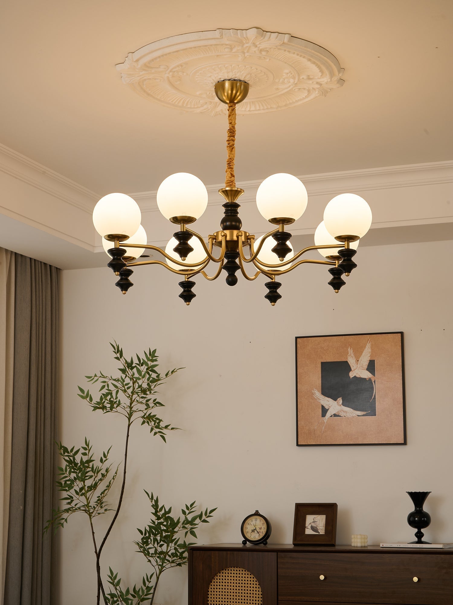 Ordore Traditional Elegance Vintage Wood Chandelier