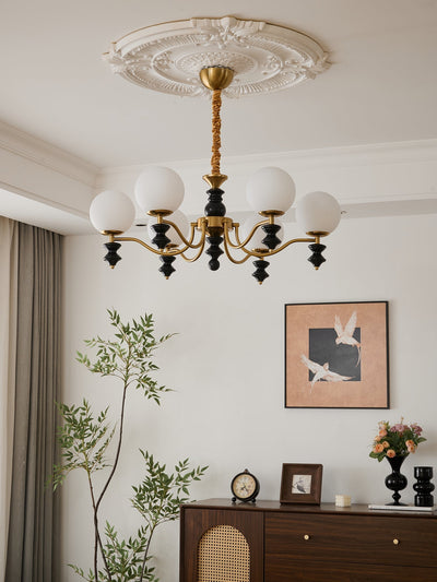 Ordore Traditional Elegance Vintage Wood Chandelier