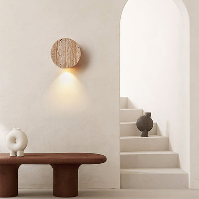 Caelan Travertine Wall Sconce - Neutral Decor