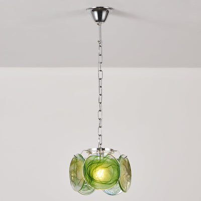 Caelina Pendant Lamp Swirling Glass Discs - Neutral Decor