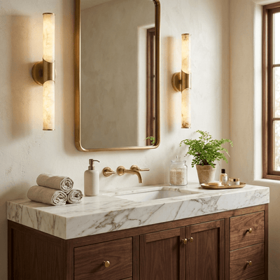 Alarisse Alabaster Tube Wall Sconce