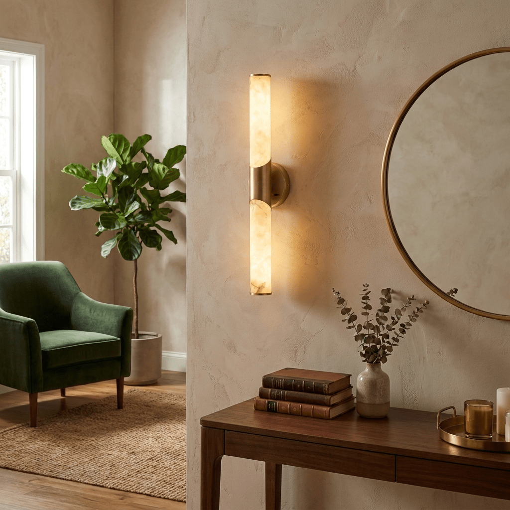 Alarisse Alabaster Tube Wall Sconce