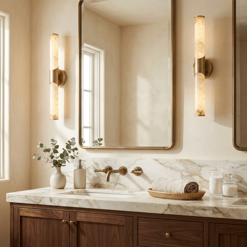 Alarisse Alabaster Tube Wall Sconce