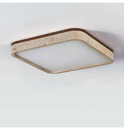 Calden Rounded Square Travertine Ceiling Lamp