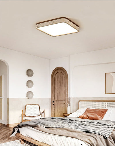 Calden Rounded Square Travertine Ceiling Lamp